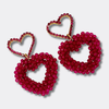 Fuchsia Facet Heart Earrings | Gold - Muze Earrings