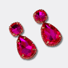 Fuchsia Strass Earrings | Gold - Muze Earrings