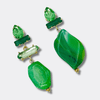 Green Agate Crystal Earrings | Gold - Muze Earrings