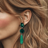 Green Aventurine Crystal Earrings | Silver - Muze Earrings