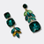 Green Bronze Leaf Earrings | Gold - Muze Earrings