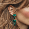 Green Malachite Earrings | Silver - Muze Earrings