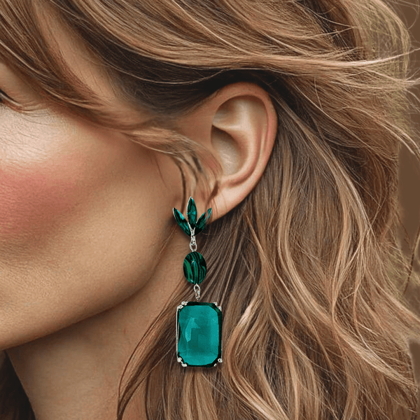 Green Malachite Earrings | Silver - Muze Earrings