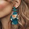 Green Mesh Earrings | Gold - Muze Earrings