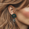 Grey Crystal Flower Earrings | Gold - Muze Earrings