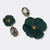 Grey Crystal Flower Earrings | Gold - Muze Earrings