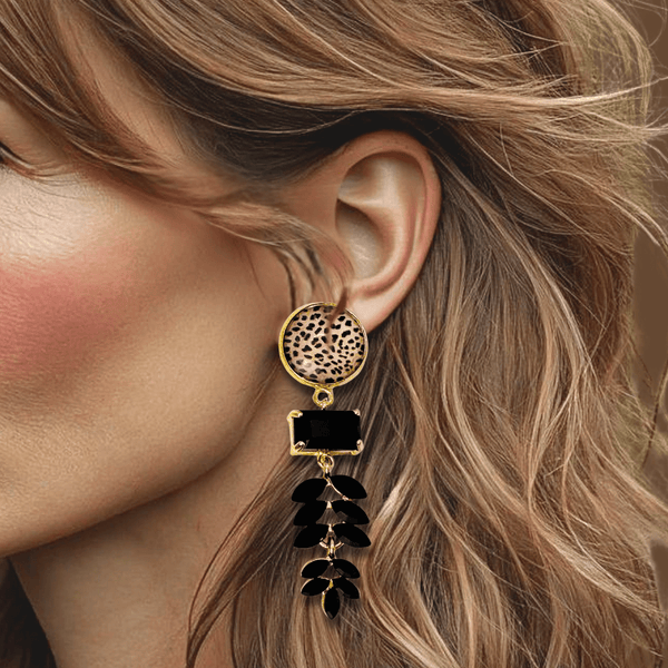 Leopard Shell Earrings | Gold - Muze Earrings