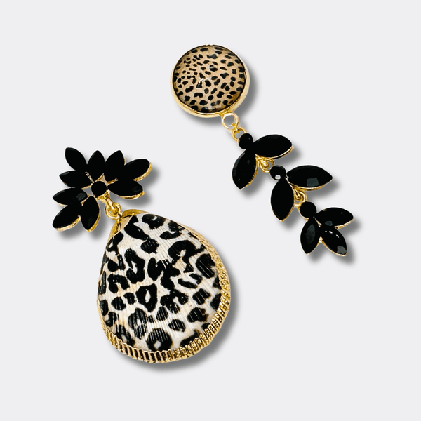 Leopard Shell Earrings II | Gold - Muze Earrings
