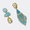 Light Blue Facet Earrings | Gold - Muze Earrings