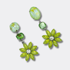 Light Green Flower Earrings | Silver - Muze Earrings