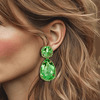 Light Green Strass Earrings | Gold - Muze Earrings