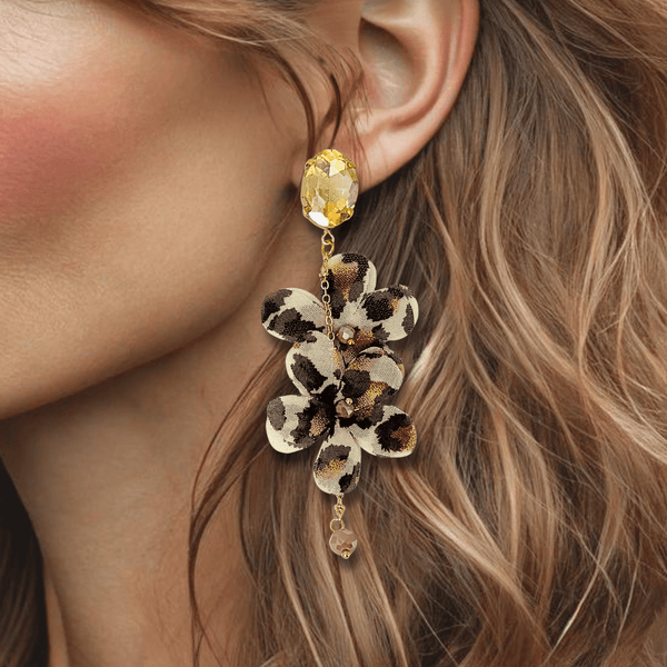 Light Leopard Festival Earrings | Gold - Muze Earrings