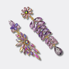 Lilac Crystal Glam II Earrings | Gold - Muze Earrings