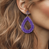 Lilac Facet Flower Earrings | Gold - Muze Earrings