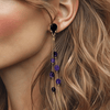 Long Amethyst Glam Earrings | Gold - Muze Earrings