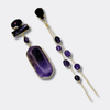 Long Amethyst Glam Earrings | Gold - Muze Earrings