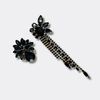 Long Black Crystal Earrings | Gold - Muze Earrings