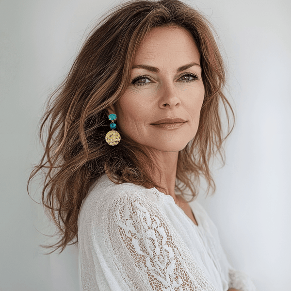 Long Blue Apatite Earrings | Gold - Muze Earrings