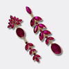 Long Fuchsia Agate Earrings | Gold - Muze Earrings