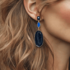 Long Lapis Lazuli Earrings | Gold - Muze Earrings