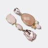 Long Pink Opal Quartz Earrings | Gold - Muze Earrings