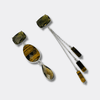 Long Tiger Eye Earrings | Silver - Muze Earrings