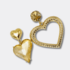 Love Defined Champagne Heart Earrings | Gold - Muze Earrings