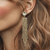 Luxurious Strass Arc Earrings | Gold - Muze Earrings