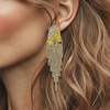 Matt Gold Strass Earrings | Gold - Muze Earrings