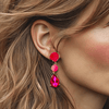 Mini Fuchsia Agate Earrings | Gold - Muze Earrings