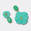 Mint Crystal Flower Earrings | Gold - Muze Earrings