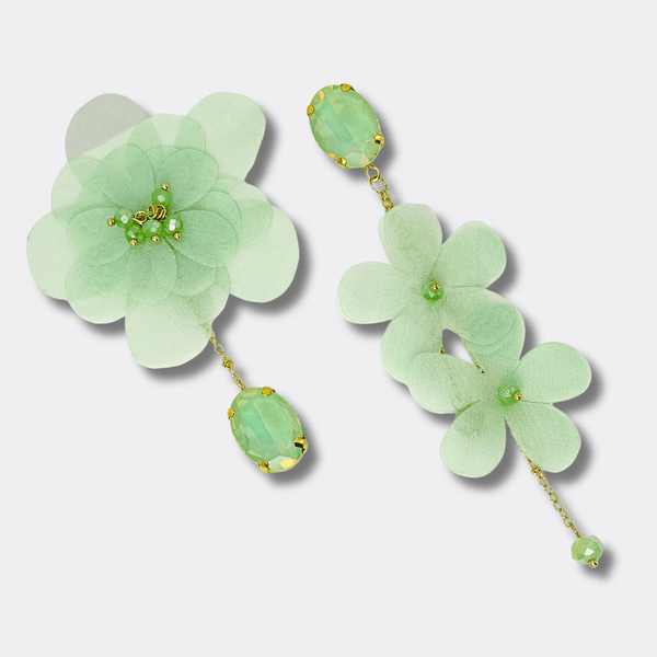 Mint Green Festival Earrings | Gold - Muze Earrings