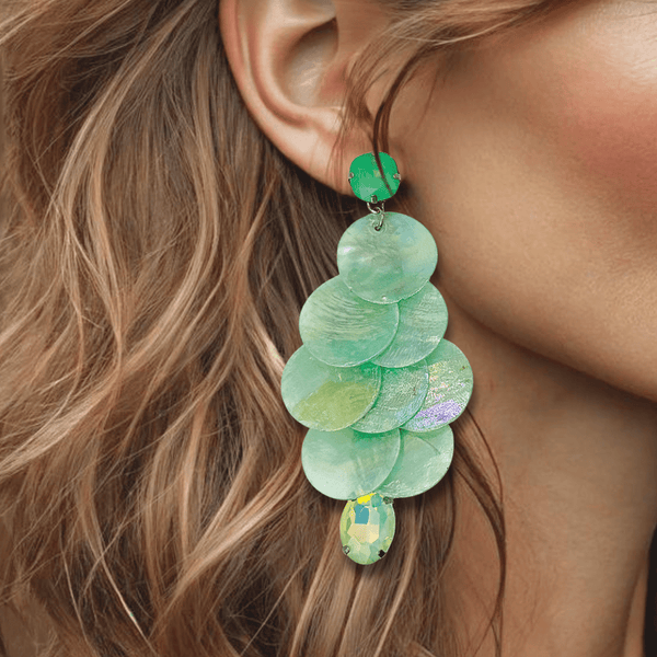 Minty Shells Earrings | Silver - Muze Earrings