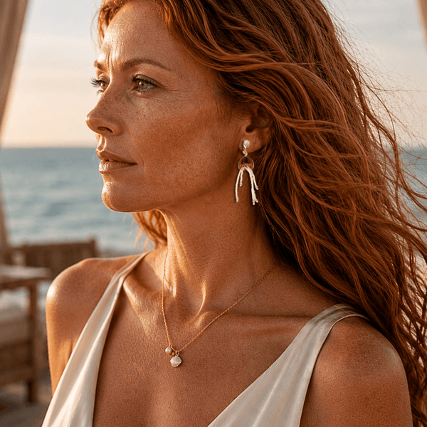 Natural Jellyfish Earrings | Gold - Muze Earrings