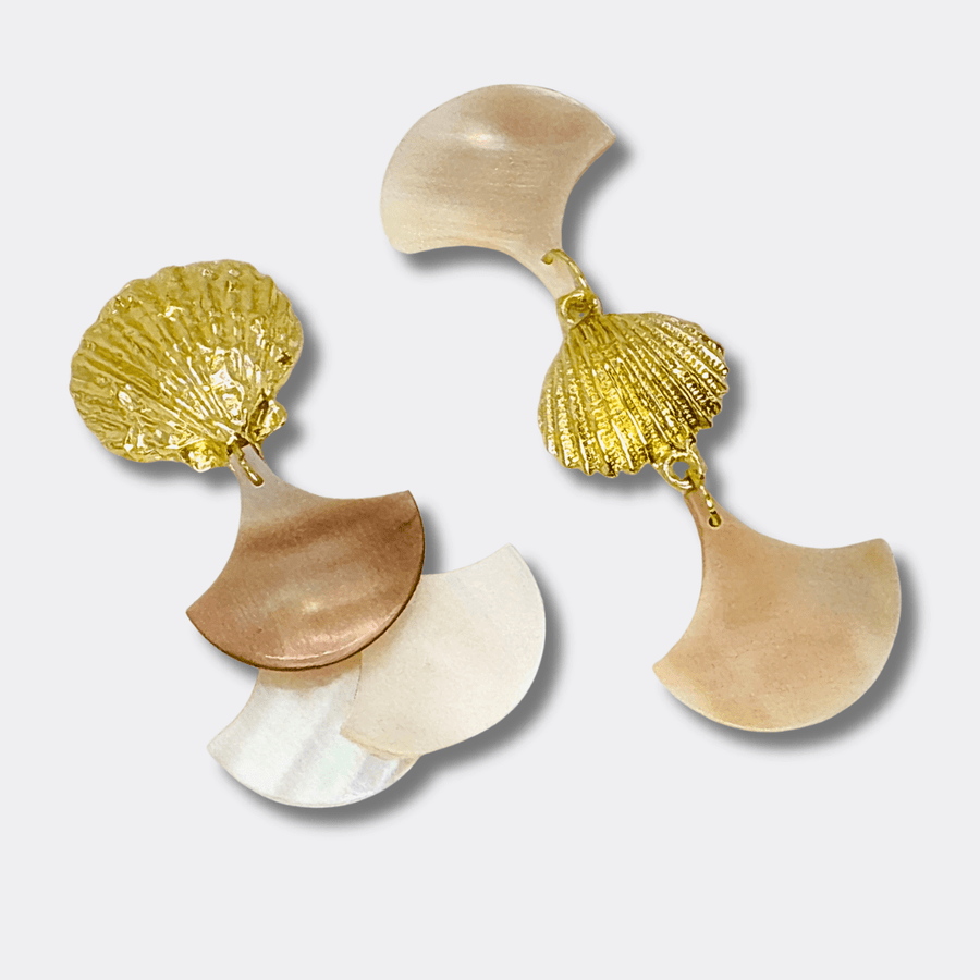 Natural Shells Earrings | Gold - Muze Earrings