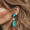 Ocean Blue Earrings | Gold - Muze Earrings