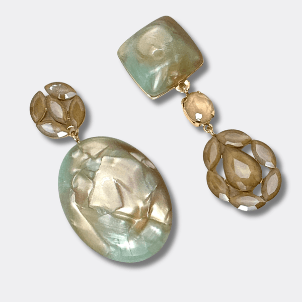 Ocean Mother of Pearl Earrings | Gold - Muze Earrings
