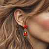 Orange Aqua Earrings | Gold - Muze Earrings