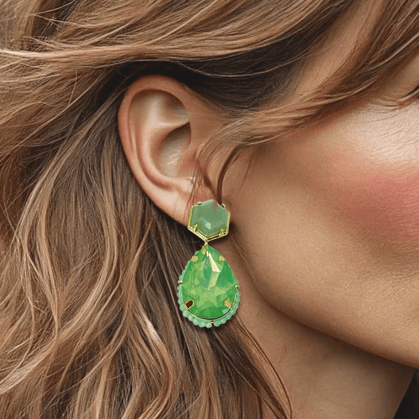 Pastel Green Amazonite Earrings | Gold - Muze Earrings