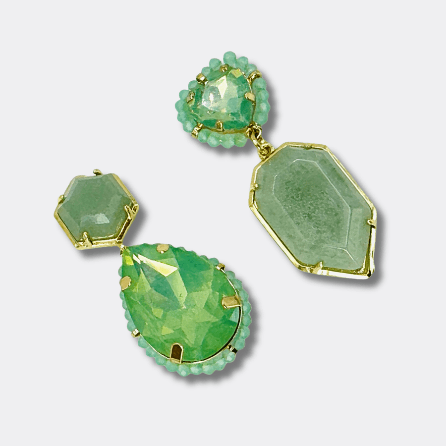 Pastel Green Amazonite Earrings | Gold - Muze Earrings