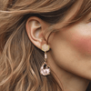 Pastel Shell Rose Quartz Earrings | Gold - Muze Earrings