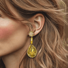 Pastel Yellow Jade Earrings | Gold - Muze Earrings