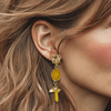 Pastel Yellow Jade Earrings | Gold - Muze Earrings