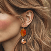 Peach Agate Glow Earrings | Gold - Muze Earrings