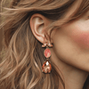 Peach Agate Glow Earrings | Gold - Muze Earrings