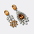 Peach Crystal Earrings | Silver - Muze Earrings