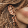 Peach Leaf Crystal Earrings | Gold - Muze Earrings