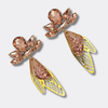 Peachy Festival Wings | Gold - Muze Earrings