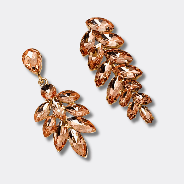 Peachy Leafs Earrings | Gold - Muze Earrings