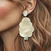 Pearly White Shell Earrings | Gold - Muze Earrings
